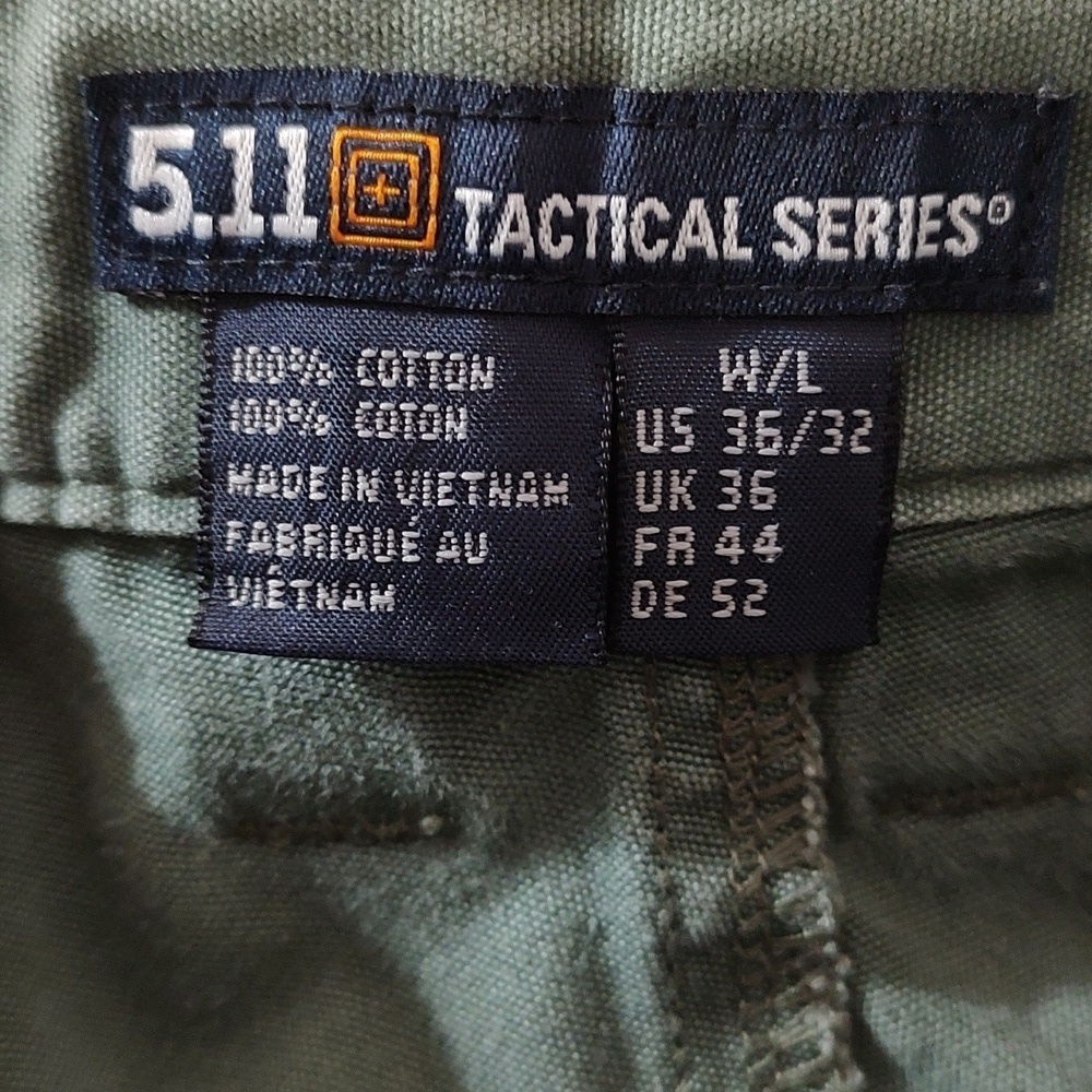 5 11 ARMY GREEN TACTICAL PANTS SIZE M/L 36/32 - Picture 3 of 3